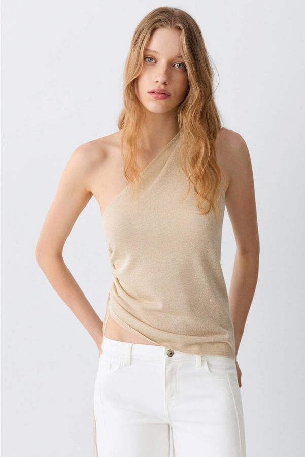 MANGO TEEN low waist wide leg jeans wit
