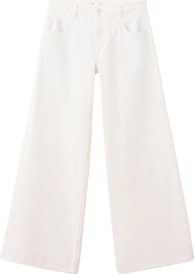 MANGO TEEN low waist wide leg jeans wit