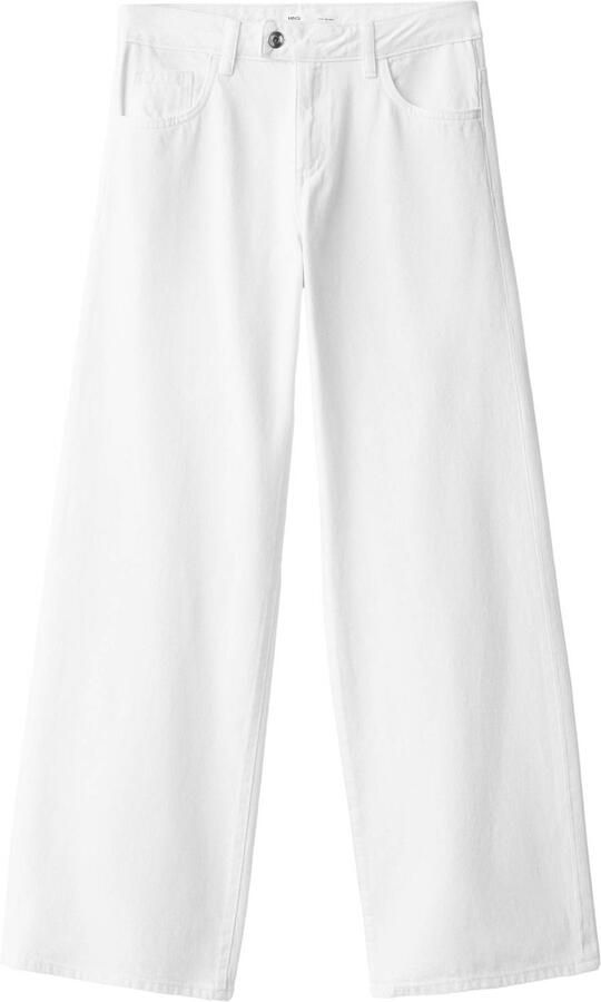 MANGO TEEN low waist wide leg jeans wit