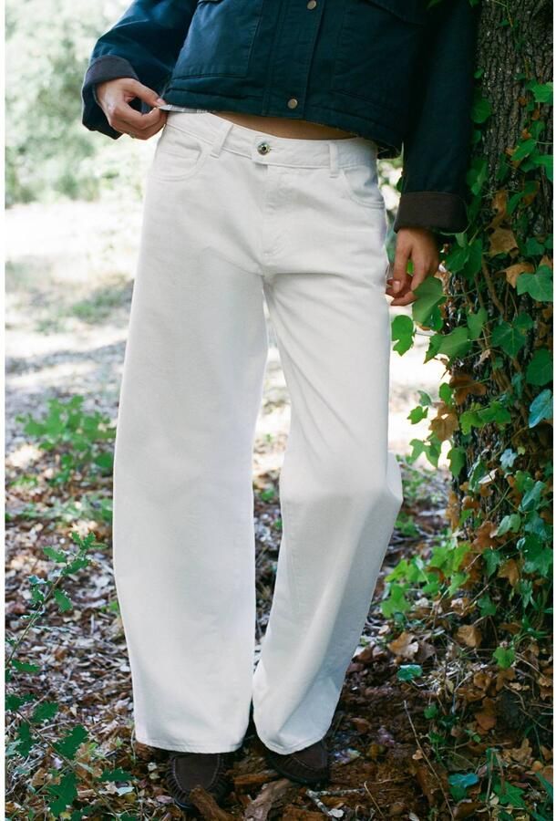 MANGO TEEN low waist wide leg jeans wit - Foto 3