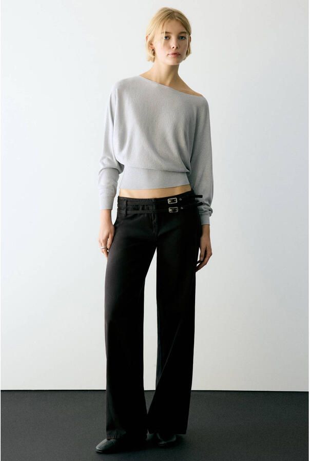 MANGO TEEN low waist wide leg jeans zwart - Foto 3