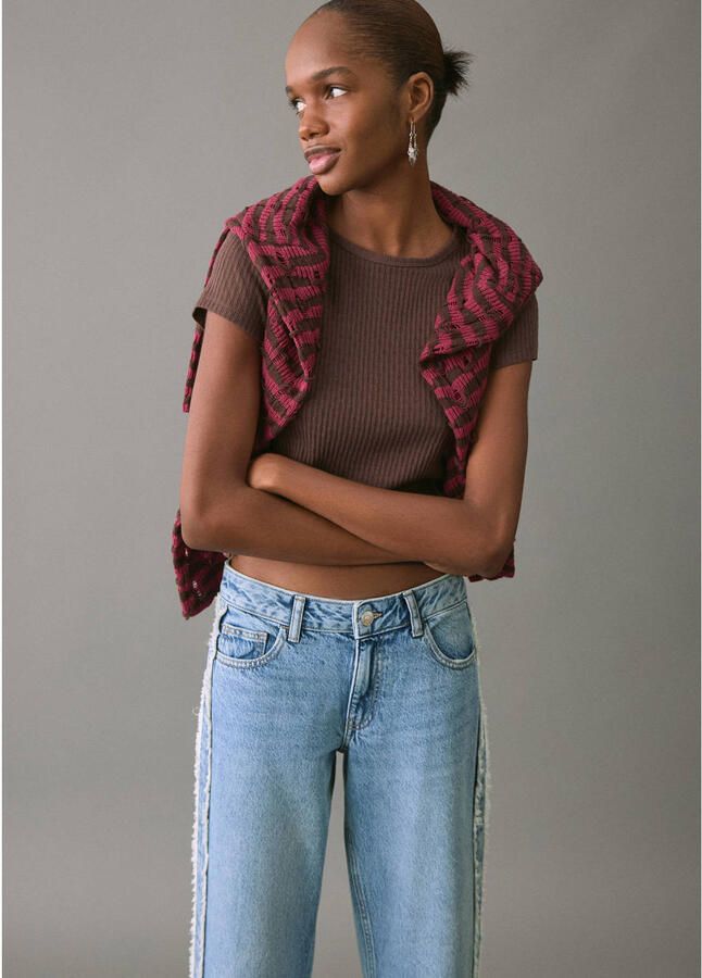 MANGO TEEN low waist straight leg jeans light blue denim - Foto 2