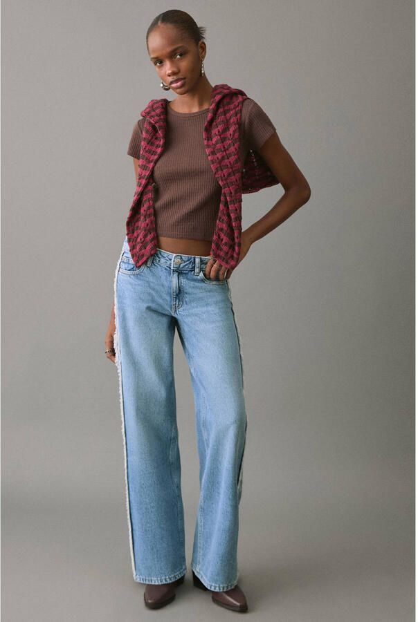MANGO TEEN low waist straight leg jeans light blue denim - Foto 3