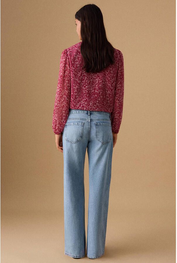 MANGO TEEN low waist straight leg jeans light blue denim - Foto 3