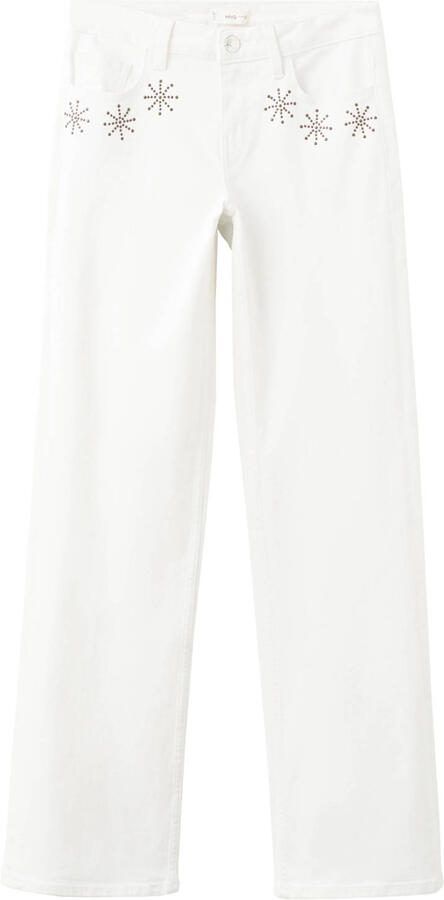 MANGO TEEN low waist straight leg jeans wit