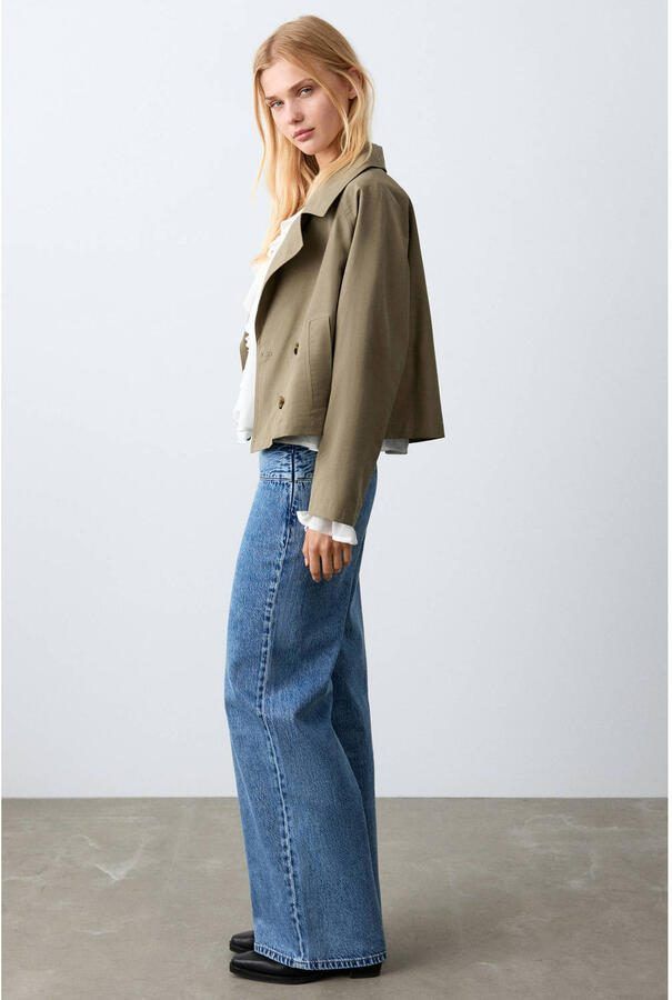 MANGO TEEN low waist wide leg jeans medium blue denim - Foto 3