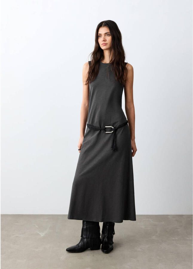 MANGO TEEN maxi jurk antraciet