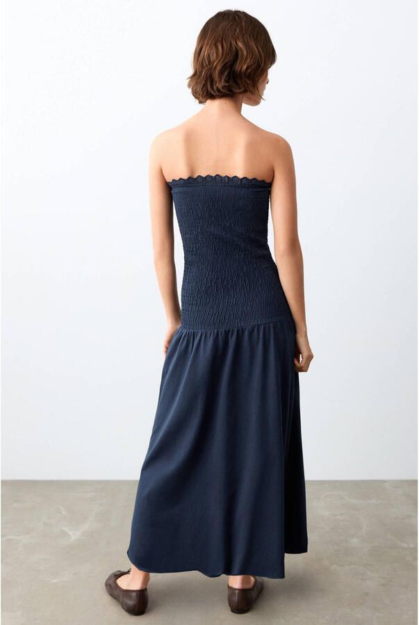 MANGO TEEN maxi jurk donkerblauw - Foto 3