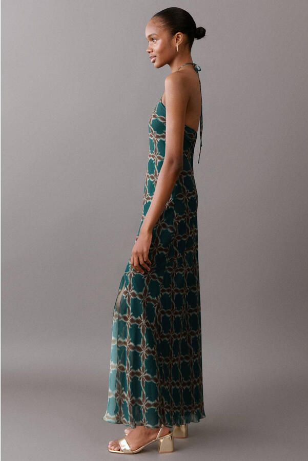 MANGO TEEN maxi jurk donkergroen - Foto 3