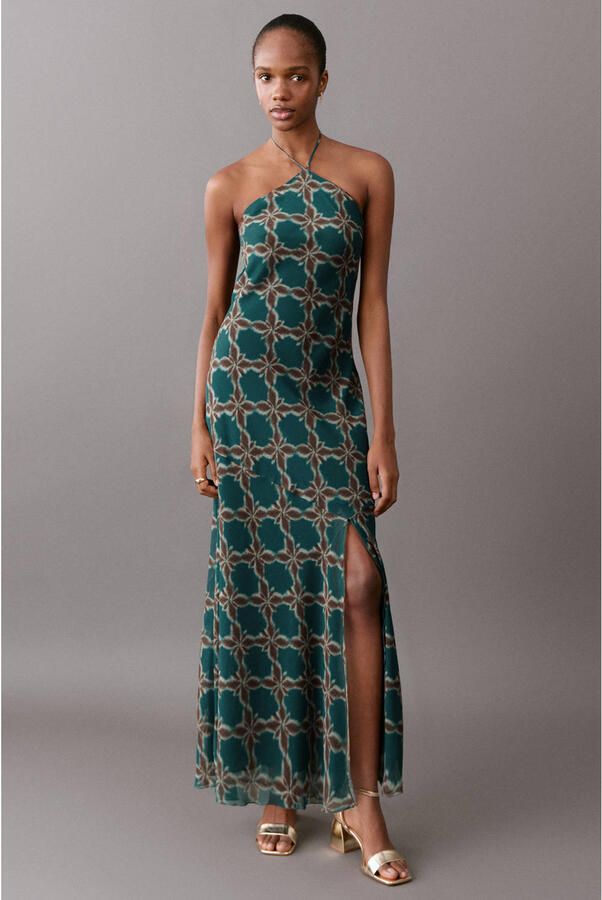 MANGO TEEN maxi jurk donkergroen - Foto 2