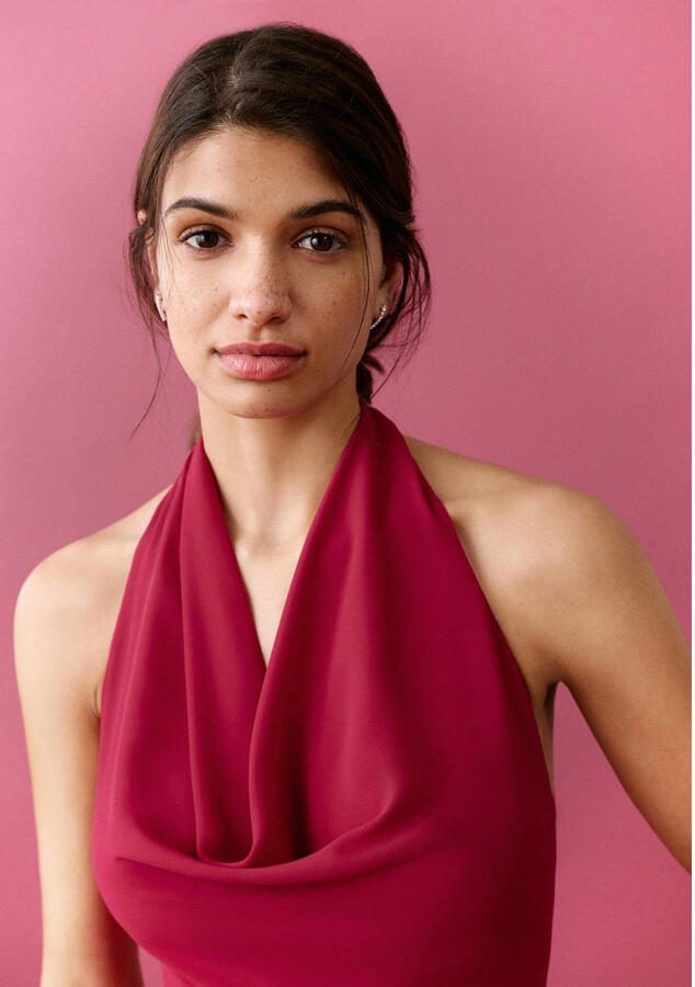 MANGO TEEN maxi jurk rood - Foto 3