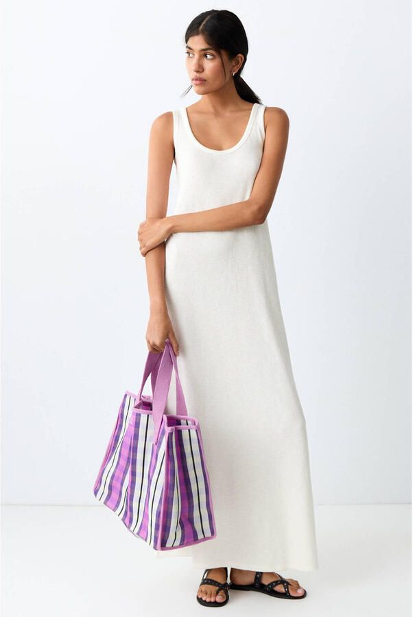 MANGO TEEN maxi jurk wit - Foto 3