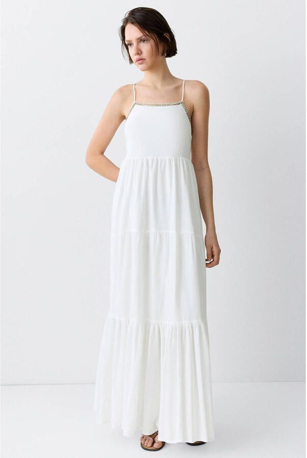 MANGO TEEN maxi jurk wit