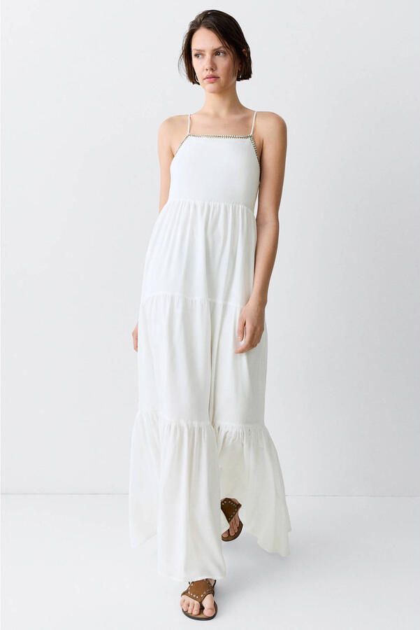 MANGO TEEN maxi jurk wit - Foto 2