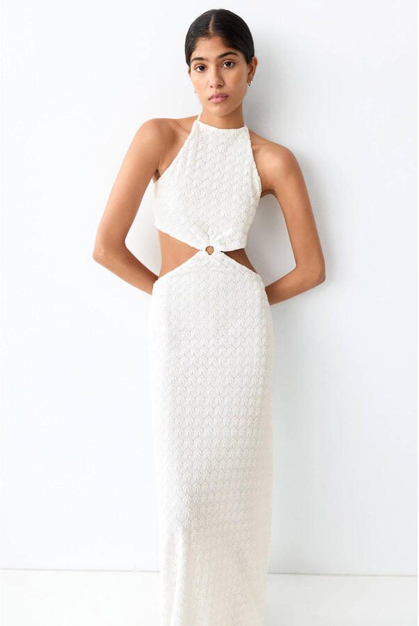 MANGO TEEN maxi jurk wit