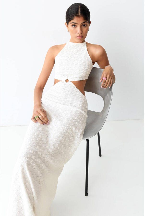 MANGO TEEN maxi jurk wit - Foto 2