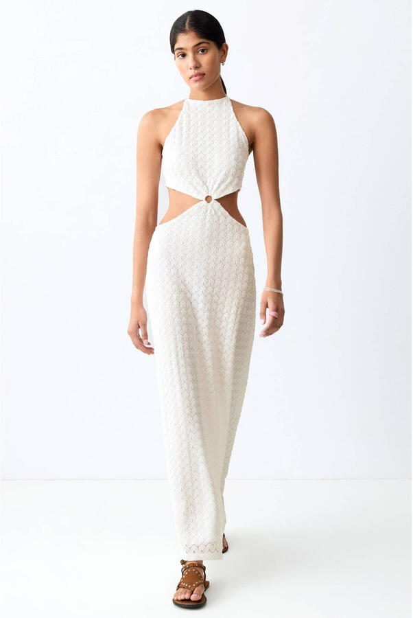 MANGO TEEN maxi jurk wit - Foto 3