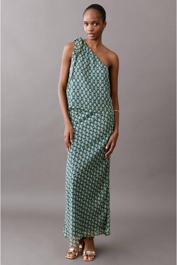 MANGO TEEN maxi rok donkergroen