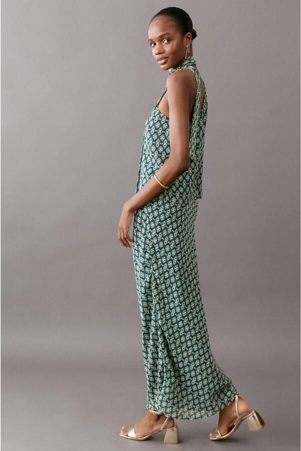 MANGO TEEN maxi rok donkergroen - Foto 3