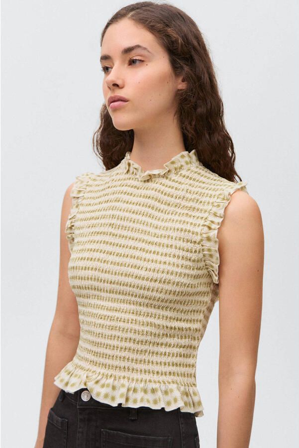 MANGO TEEN mouwloze top geel