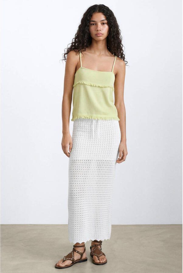 MANGO TEEN mouwloze top geel