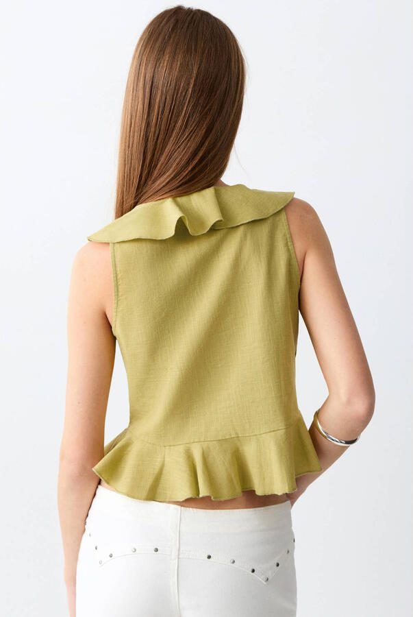 MANGO TEEN mouwloze top groen - Foto 3