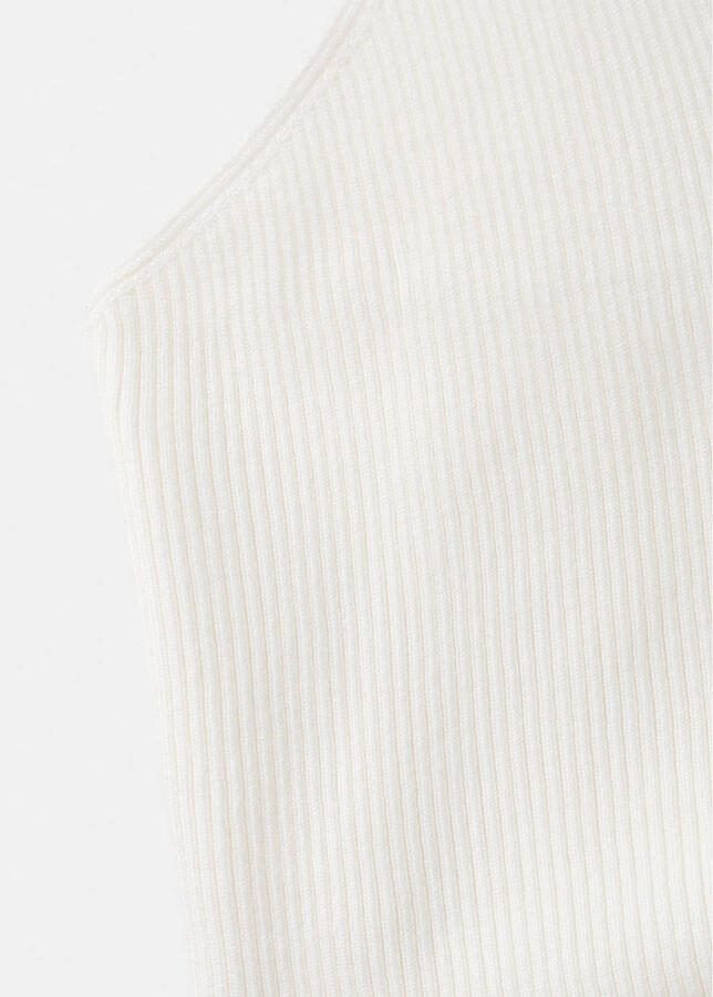 MANGO TEEN mouwloze top rib gebreid wit - Foto 2