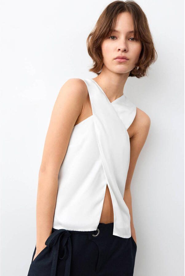 MANGO TEEN mouwloze top wit