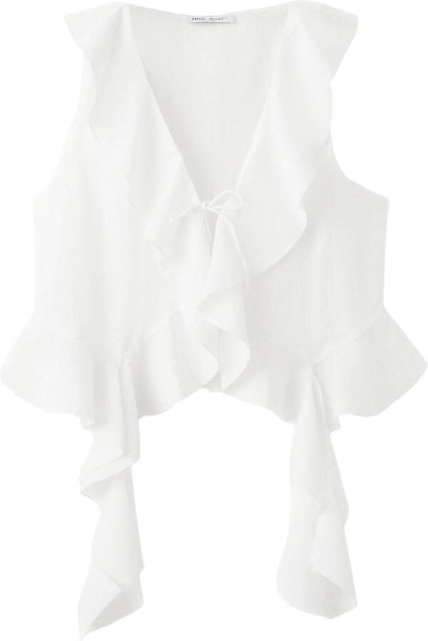 MANGO TEEN mouwloze top wit