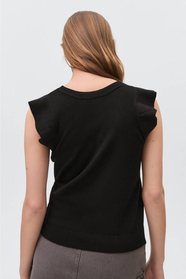 MANGO TEEN mouwloze top zwart fijn gebreid - Foto 2