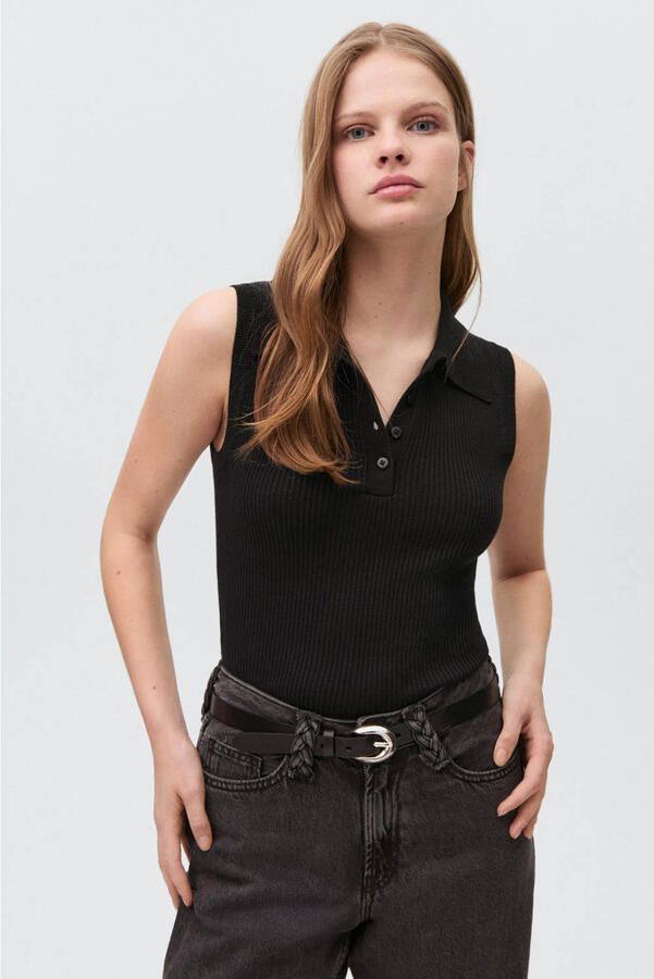 MANGO TEEN mouwloze top zwart
