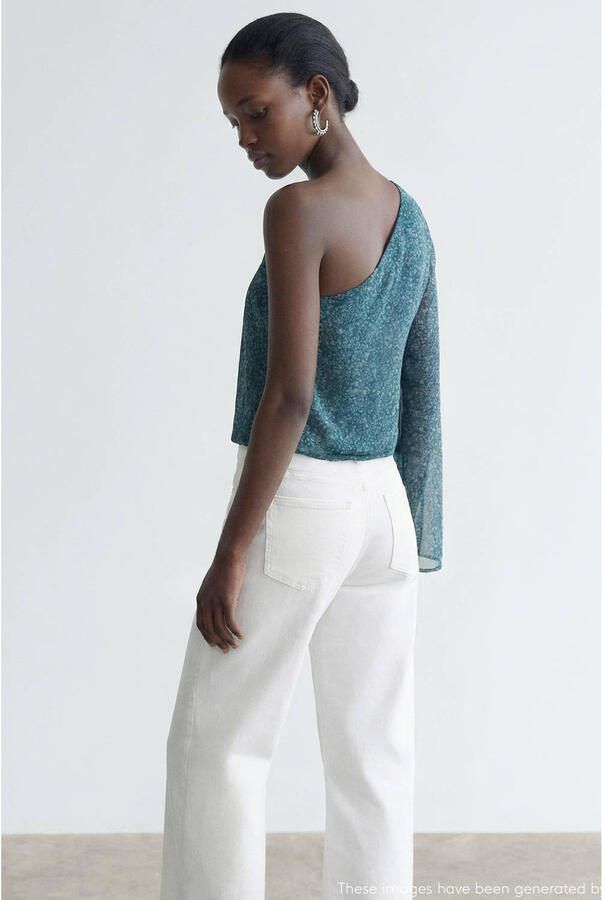 MANGO TEEN off shoulder top blauw