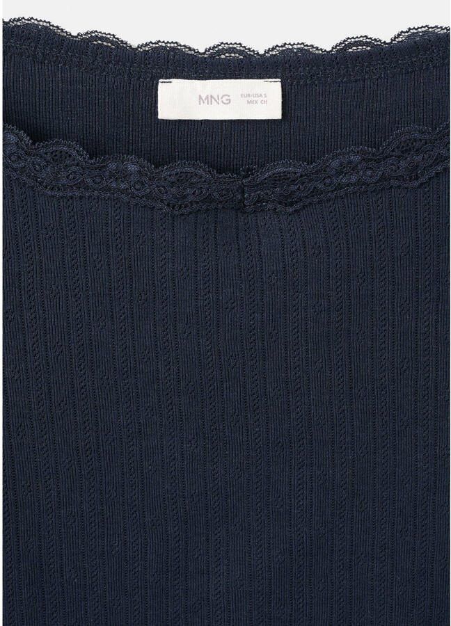 MANGO TEEN off shoulder top marineblauw broderie - Foto 2