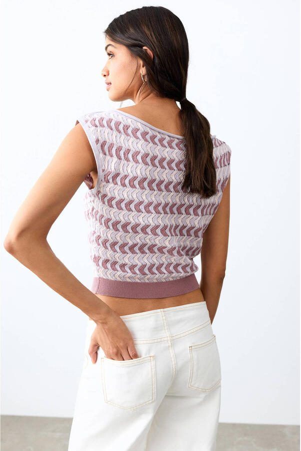 MANGO TEEN off shoulder top roze fijn gebreid - Foto 3
