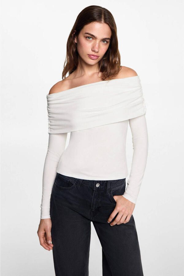 MANGO TEEN off shoulder top wit - Foto 3