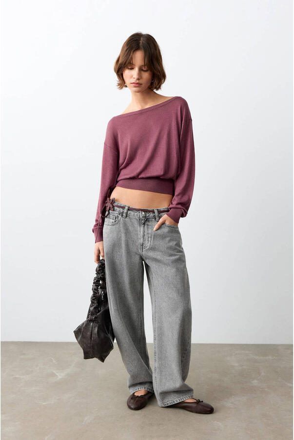 MANGO TEEN off shoulder trui paars - Foto 2
