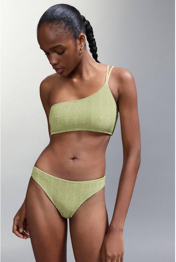 MANGO TEEN one shoulder bikini groen - Foto 3