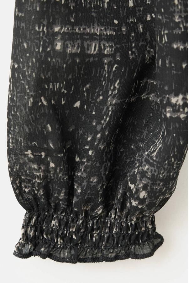 MANGO TEEN one shoulder cropped top met print zwart - Foto 2