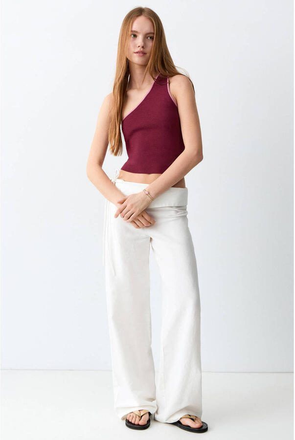 MANGO TEEN one shoulder top donkerrood - Foto 2