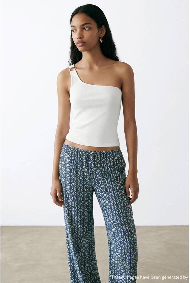MANGO TEEN one shoulder top wit