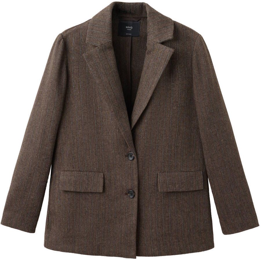 MANGO TEEN oversized blazer met print bruin - Foto 2