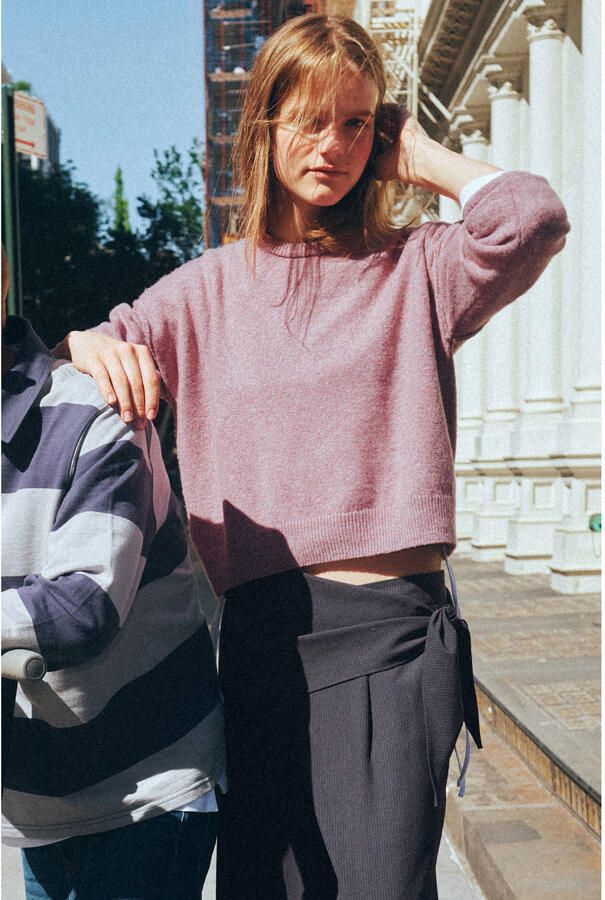 MANGO TEEN oversized gebreide trui donkerroze - Foto 3