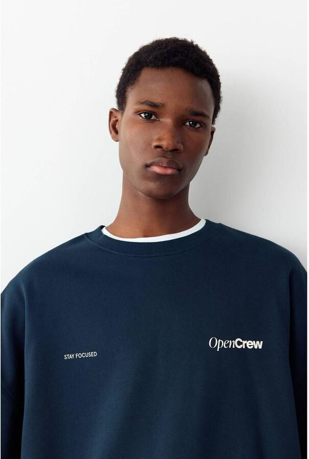 MANGO TEEN oversized sweater met backprint donkerblauw - Foto 2