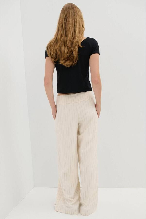 MANGO TEEN pantalon met krijtstreep wit - Foto 3