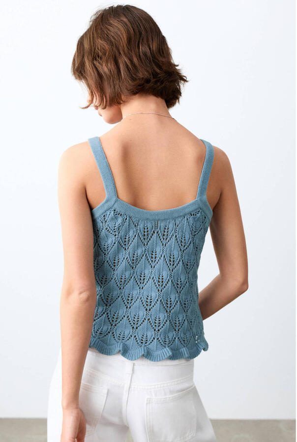 MANGO TEEN peplum top blauw - Foto 3