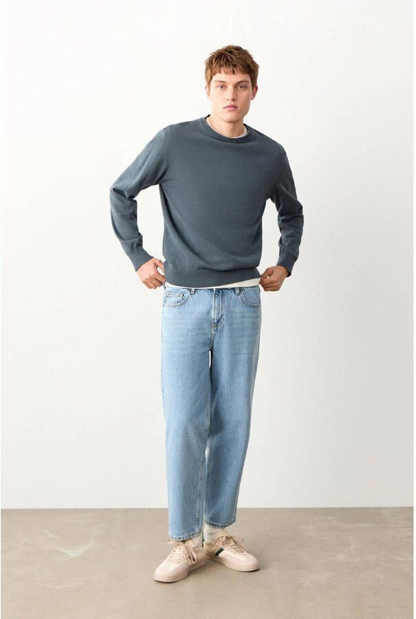 MANGO TEEN regular waist regular fit jeans light blue denim