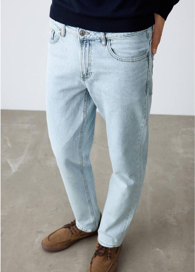 MANGO TEEN regular waist regular fit jeans light blue denim
