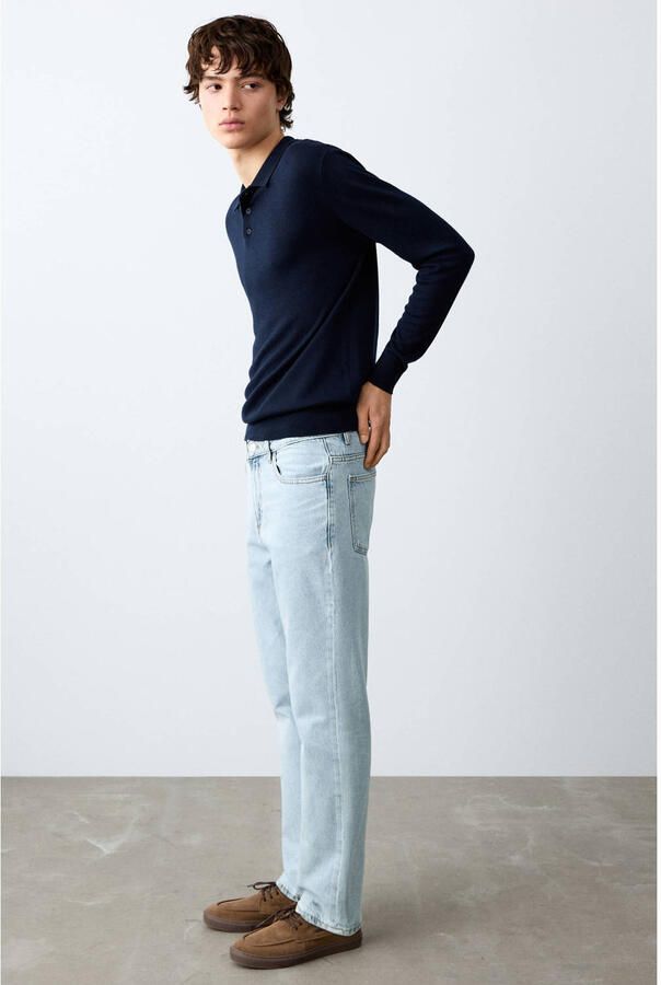 MANGO TEEN regular waist regular fit jeans light blue denim - Foto 3