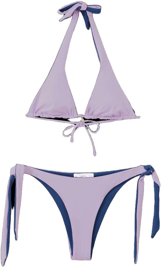 MANGO TEEN reversible halter bikini lila donkerblauw