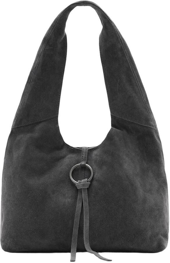 MANGO TEEN schoudertas grijs Meisjes Leer Effen | Tas van